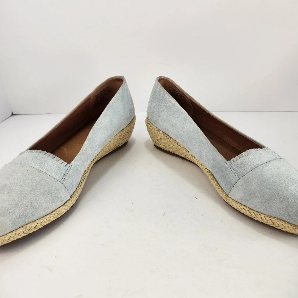 Gentle Souls‎ Lissa Ruffle A-Line Women's Pale Blue Espadrilles Peep Toe Size 8